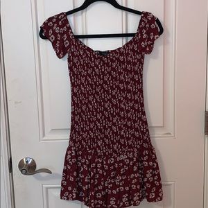 Zara red floral mini dress